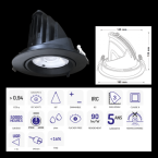  DOWNLIGHT SAMBA 28-38W NOIR CT 