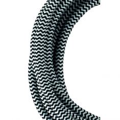  Cble Textile 3 mtr Noir/Blanc 