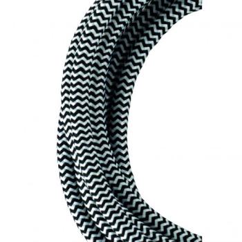  Câble Textile 3 mtr Noir/Blanc 