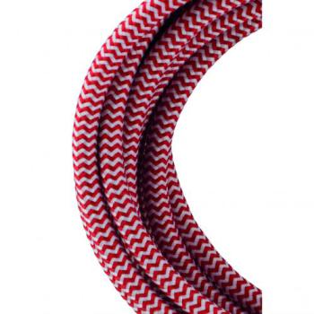  Cble Textile 3 mtr Rouge/Blan 