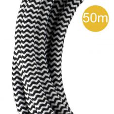  Cble Textile 2C 50 mtr Noir/B 