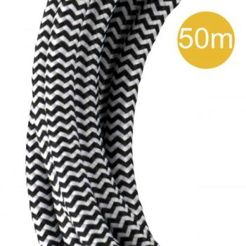  Cble Textile 2C 50 mtr Noir/B 