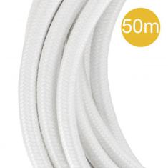  Cble Textile 2C 50 mtr Blanc 
