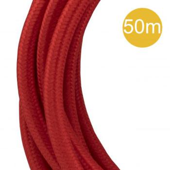  Câble Textile 2C 50 mtr Rouge 