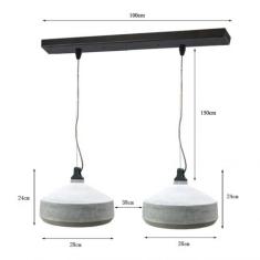  Suspension Bton 2 abat-jours 