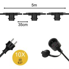  Guirlande 5m 10 douilles E27 I 