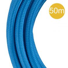  Cble Textile 2C 50 mtr Bleu 