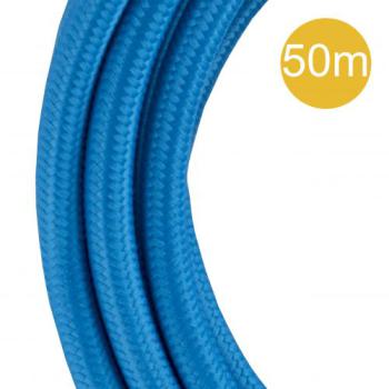  Cble Textile 2C 50 mtr Bleu 