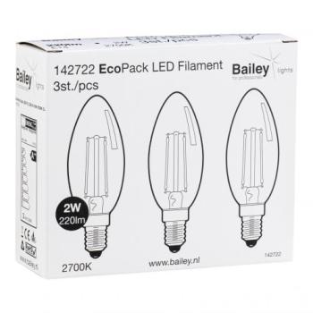  EcoPack 3 x FIL C35 E14 2W 827 