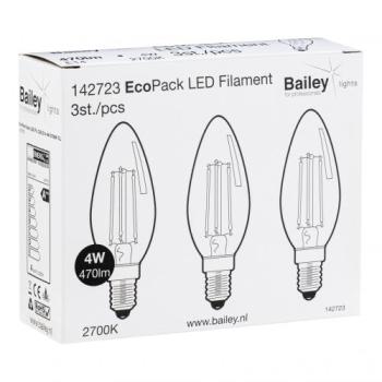  EcoPack 3 x FIL C35 E14 4W 827 