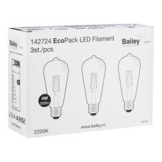  EcoPack 3xFIL ST64 E27 4W 822 
