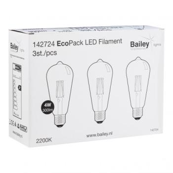  EcoPack 3xFIL ST64 E27 4W 822 