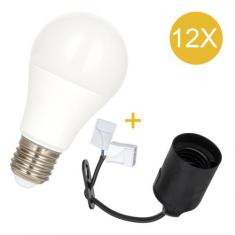  Pack 12 Douilles E27 + Lampes 