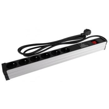  BLOC ALIM ALU 6 PC 2P+T 19" + 