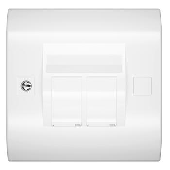  PLAST 86X86 2 PORTS RJ45 GAMME 