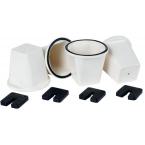 Support cyl.PVC blanc(set de 4 