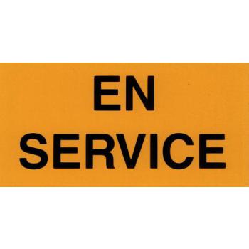  Etiquette rigide "en service" 