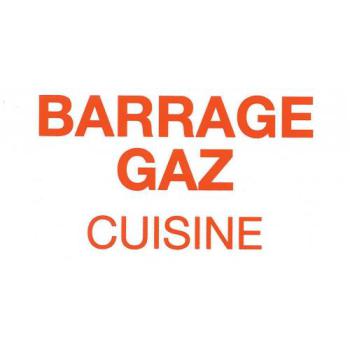  Etiquette rigide "barrage gaz 