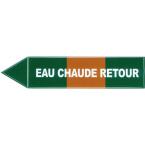  Etiquette "eau chaude retour" 
