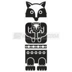  Sticker Totem Renard, noir 