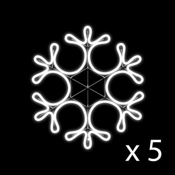  Set de 5 flocons effet non 