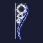  LILA-Motif H1,2m-LED blc/bleu 