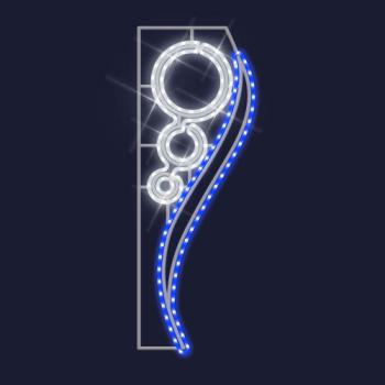  LILA-Motif H1,2m-LED blc/bleu 