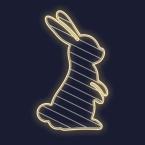  GERMAIN-Lapin H73xL43cm- NEON 