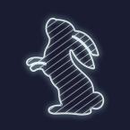  ACHILLE-Lapin H80xL64cm-NEON 