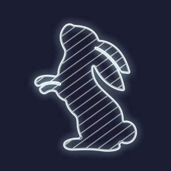 ACHILLE-Lapin H80xL64cm-NEON 