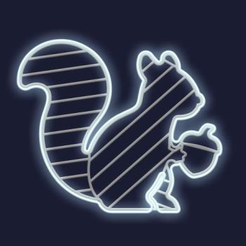  LEOPOLD-Ecureuil H65x77cm-NEON 