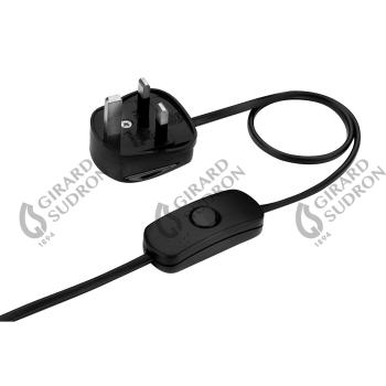  Cordon 2X0.75 L.2M Noir Fiche 