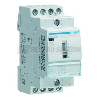  Contacteur cde manu 25A, 4F, 2 