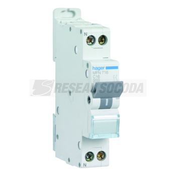  Disjoncteur 1P+N 3kA C-16A 1M 