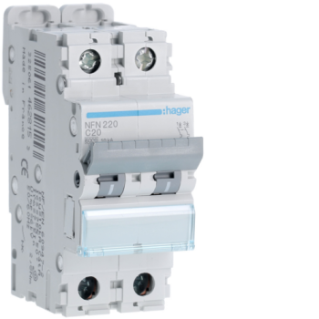  Disjoncteur 2P 6/10kA C-20A 2M 