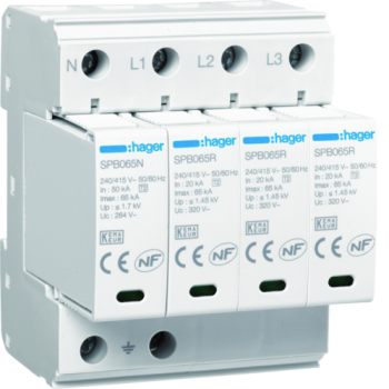  Parafoudre 4P T2 TNS/TT 65kA + 