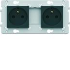 Prise double 2P+T anthracite 