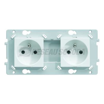  Prise double 2P+T SansVis Pure 