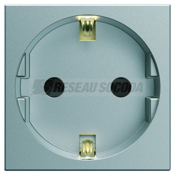  PC Schuko 2P+T titane 