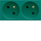  PC dble goulotte 2P+T 16A vert 