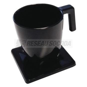  1 tasse + 1 soucoupe noire 