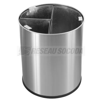  CORBEILLE inox 13L 3 bacs 