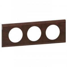 PLAQUE 3P  CUIR BRUN TEXTURE 