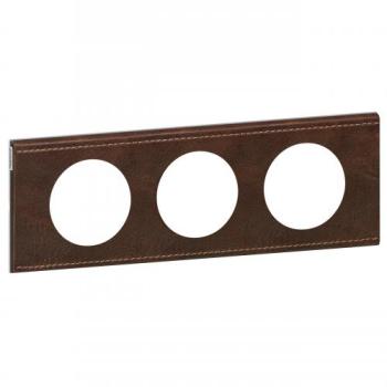  PLAQUE 3P  CUIR BRUN TEXTURE 