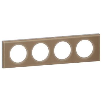  PLAQUE 4P VERRE MOKA 