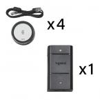  KIT 4 CHARGEURS SS FIL 15W ALU 