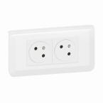  KIT 2X2P+T ENCASTRE BLANC 