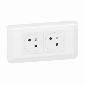  KIT 2X2P+T ENCASTRE BLANC 