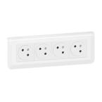  KIT 4X2P+T ENCASTRE BLANC 