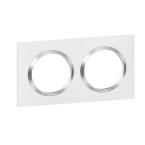  PLAQUE 2P BLANC CHROME 